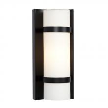 Galaxy Lighting 215670BK - 1-Light Outdoor/Indoor Wall Sconce - Black with Satin White Cylinder Glass
