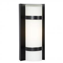 Galaxy Lighting 215670BZ - 1-Light Outdoor/Indoor Wall Sconce - Bronze with Satin White Cylinder Glass