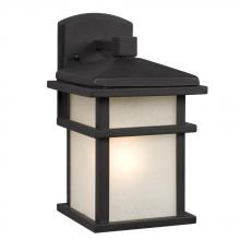 Galaxy Lighting 314480BK - 1-Light Outdoor Wall Mount Lantern - Black with Frosted Seeded Glass