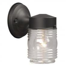 Galaxy Lighting 320107BLK - Outdoor Wall Fixture - Black w/ Clear Jam Jar Glass