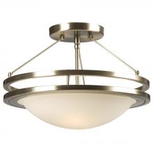 Galaxy Lighting 601322BN - Semi-Flush Mount - Brushed Nickel w/ Frosted White Glass
