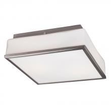 Galaxy Lighting 613500BN-213EB - Square Flush Mount Ceiling Light - in Brushed Nickel finish with Opal White Glass