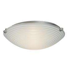 Galaxy Lighting 615293CH - 2-Light Flush Mount - Polished Chrome with White Striped Glass Shade