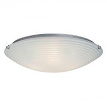 Galaxy Lighting 615295CH-226EB - Flush Mount Ceiling Light- in Polished Chrome finish with Striped Patterned Satin White Glass