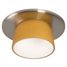 Galaxy Lighting 632BN/AM - 3" Low / Line Voltage Decorative Trim - Brushed Nickel / Amber Frosted Glass