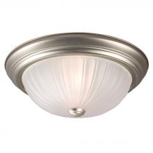 Galaxy Lighting L635022PT010A1 - LED Flush Mount Ceiling Light - in Pewter finish with Frosted Melon Glass