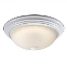 Galaxy Lighting 635023WH 2PL13 - Flush Mount Ceiling Light - in White finish with Frosted Melon Glass