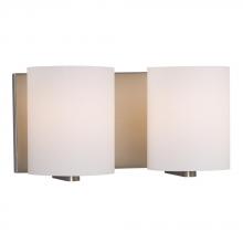 Galaxy Lighting 710232BN - 2-Light Vanity Light - Brushed Nickel with Satin White Cylinder Glass