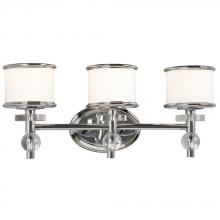 Galaxy Lighting 712063CH - 3-Light Vanity Light  - Polished Chrome with White Glass