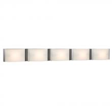 Galaxy Lighting L712750CH060A1 - LED 5-Light Bath & Vanity Light - in Polished Chrome finish with Satin White Glass