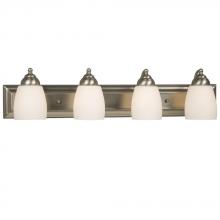 Galaxy Lighting 724134BN - Four Light Vanity - Brushed Nickel w/ Satin White Glass