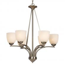 Galaxy Lighting 800336BN - Six Light Chandelier - Brushed Nickel w/ White Tapioca Glass