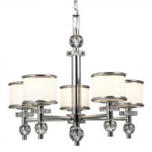 Galaxy Lighting 812063CH - 5-Light Chandelier - Polished Chrome with White Glass