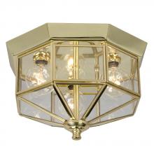 Galaxy Lighting 860809H - Flush Mount - Polished Brass w/ Clear Glass