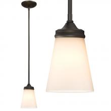 Galaxy Lighting 910754ORB - Mini Pendant w/6",12",18" Extension Rods - Oil Rubbed Bronze with White Glass
