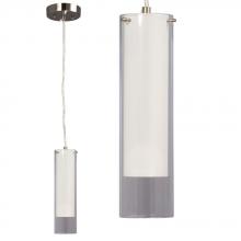 Galaxy Lighting 915370BN/WH - 1-Light Mini Pendant - Brushed Nickel with Satin White Inner Glass & Clear Outer Glass