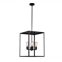 Galaxy Lighting 926754BK - 4L Pendant BK with 6",12" & 18" Ext. Rods and Swivel