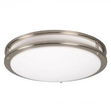Galaxy Lighting L951054BN031A1 - LED Flush Mount Ceiling Light - in Brushed Nickel finish with White Acrylic Lens (120V MPF, Electron