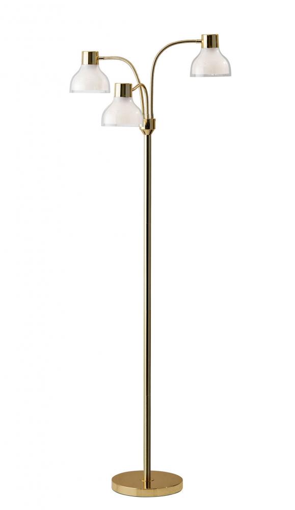 Presley 3-Arm Floor Lamp - Shiny Gold