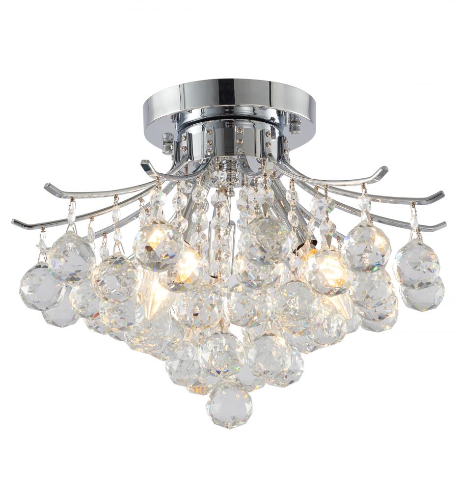 Metal & Crystal Semi Flush Mount