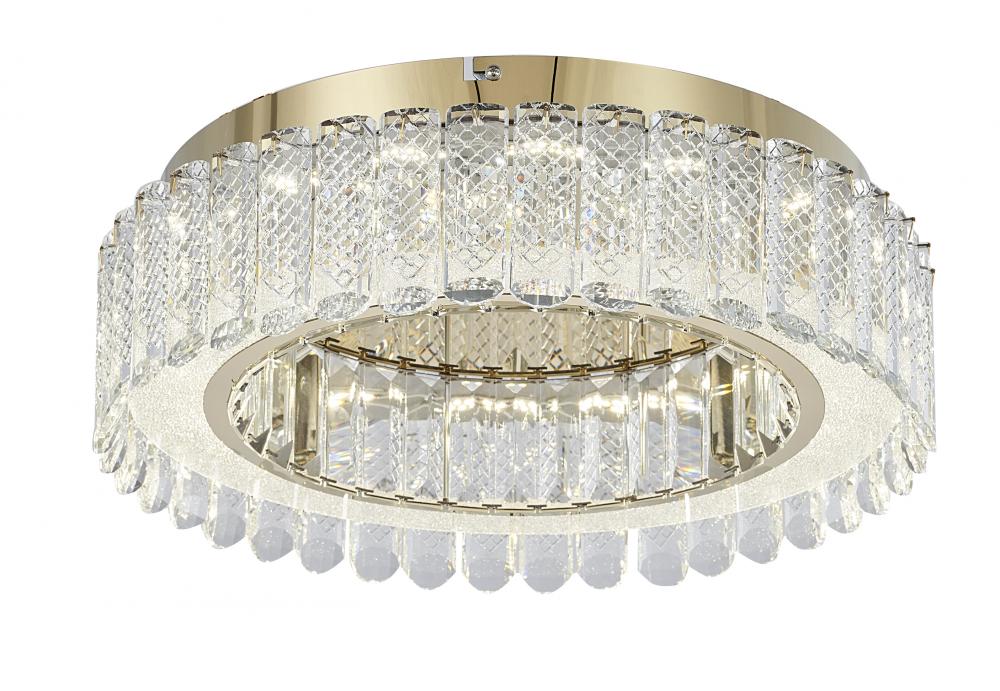 Stainless Steel & Crystal LED Flush Mount