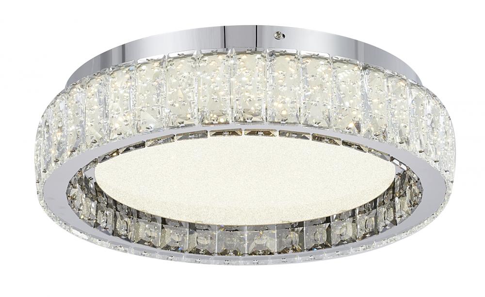 Stainless Steel & Crystal LED Flush Mount