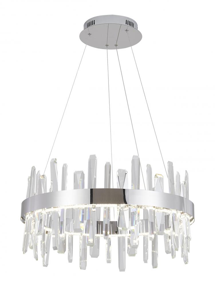 Stainless Steel & Crystal LED Chandelier