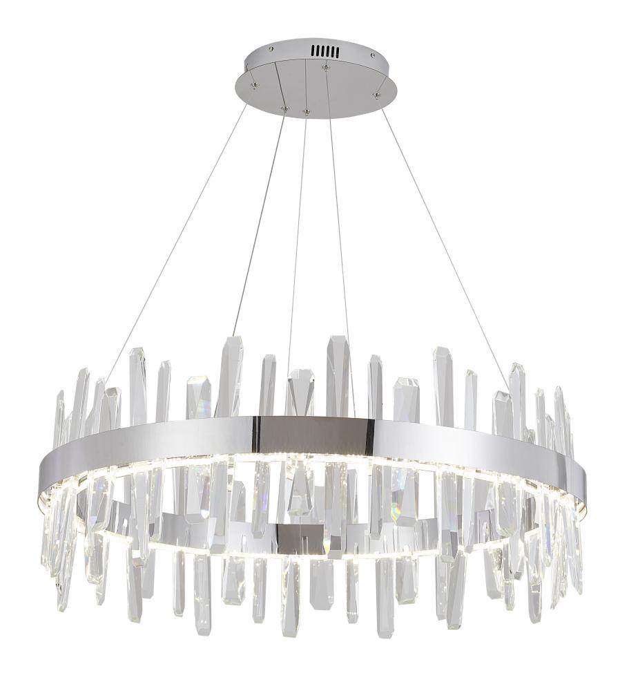 Stainless Steel & Crystal LED Chandelier