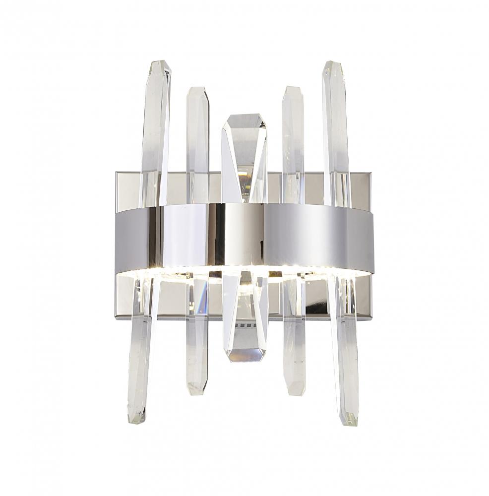 Stainless Steel & Crystal LED Wall Sconce