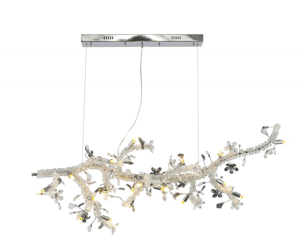Clear and Smoke Crystal Branch Chandelier