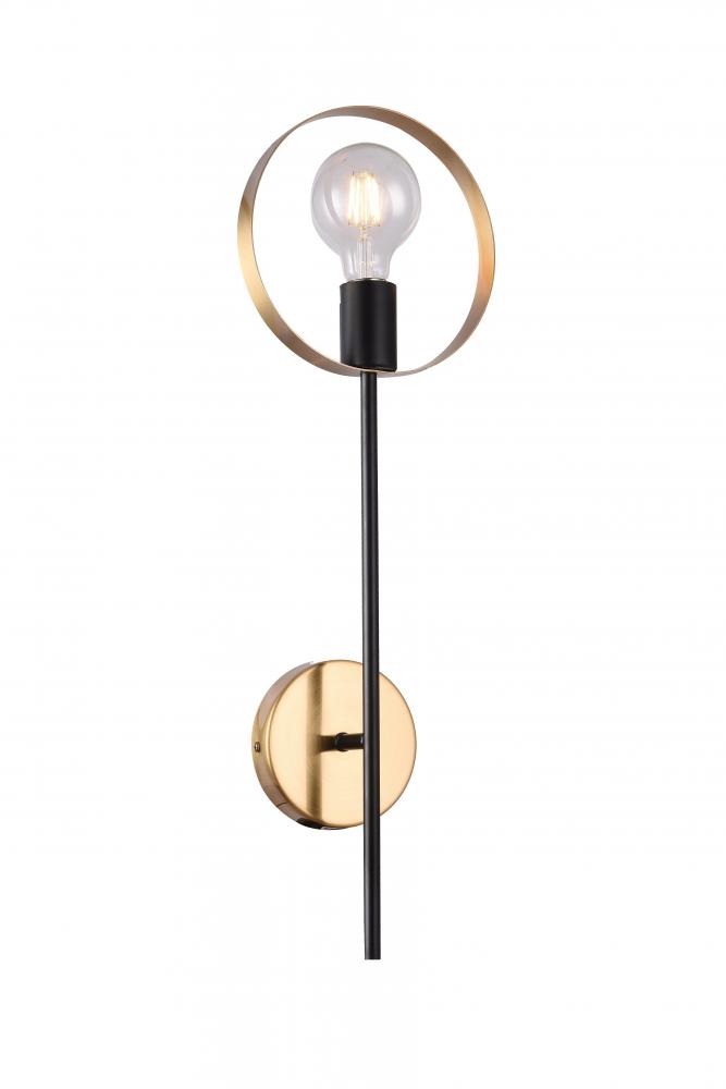 Black & Brushed Brass Wall Sconce