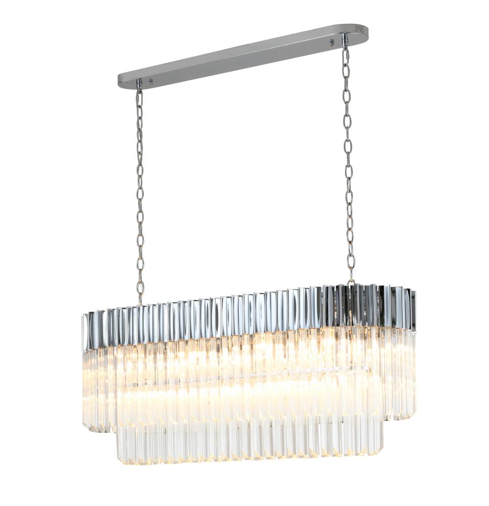 Chrome Oval Stainless Steel Frame Chandelier