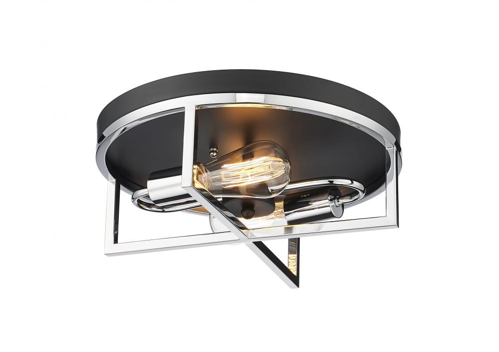 Black and Chrome Flush Mount