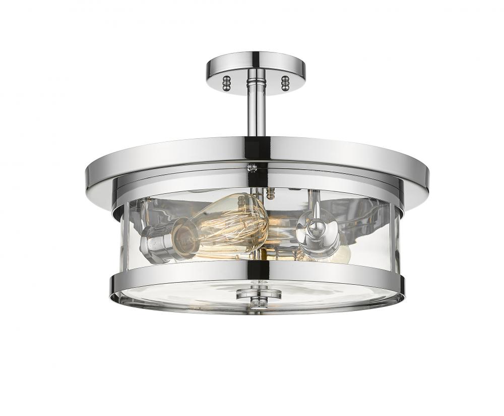 Chrome Semi Flush Mount