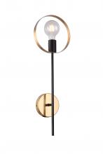 Bethel International Canada TR71W7BR - Black & Brushed Brass Wall Sconce